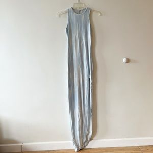 Fashion nova blue maxi dress with a slit